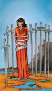 Tarot-Karte VIII, 8 der Schwerter