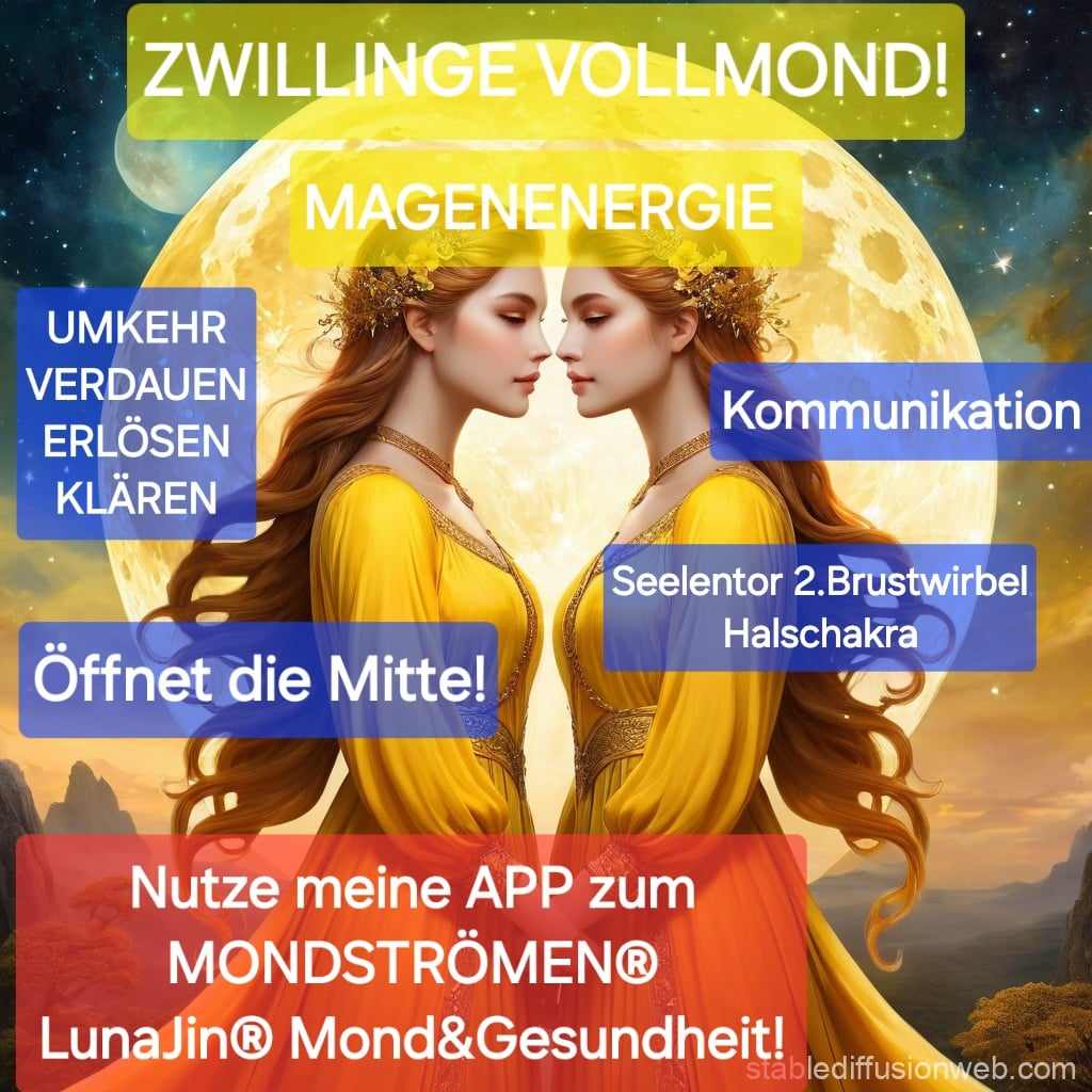 Mehr über den Artikel erfahren Der MOND hat das Tor der ZWILLINGE betreten, wo er am Sonntag, den 15. Dezember auch den VOLLMOND feiern wird!