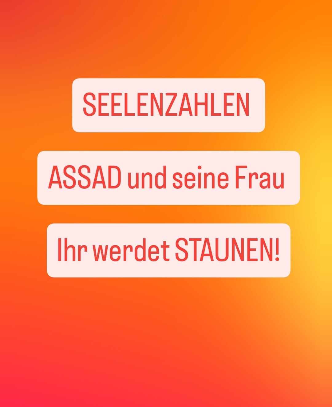 Read more about the article (Deutsch) SEELENZAHLEN BASSAR AL-ASCHAD UND SEINE FRAU!