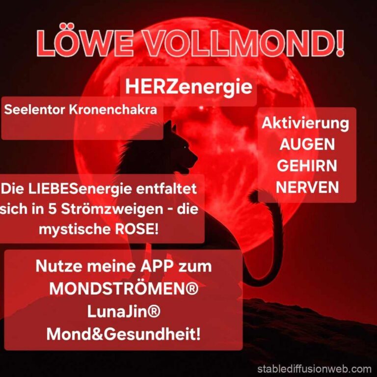 Mehr über den Artikel erfahren Der MOND hat das Tor des LÖWEN betreten, wo er auch den VOLLMOND feiert!