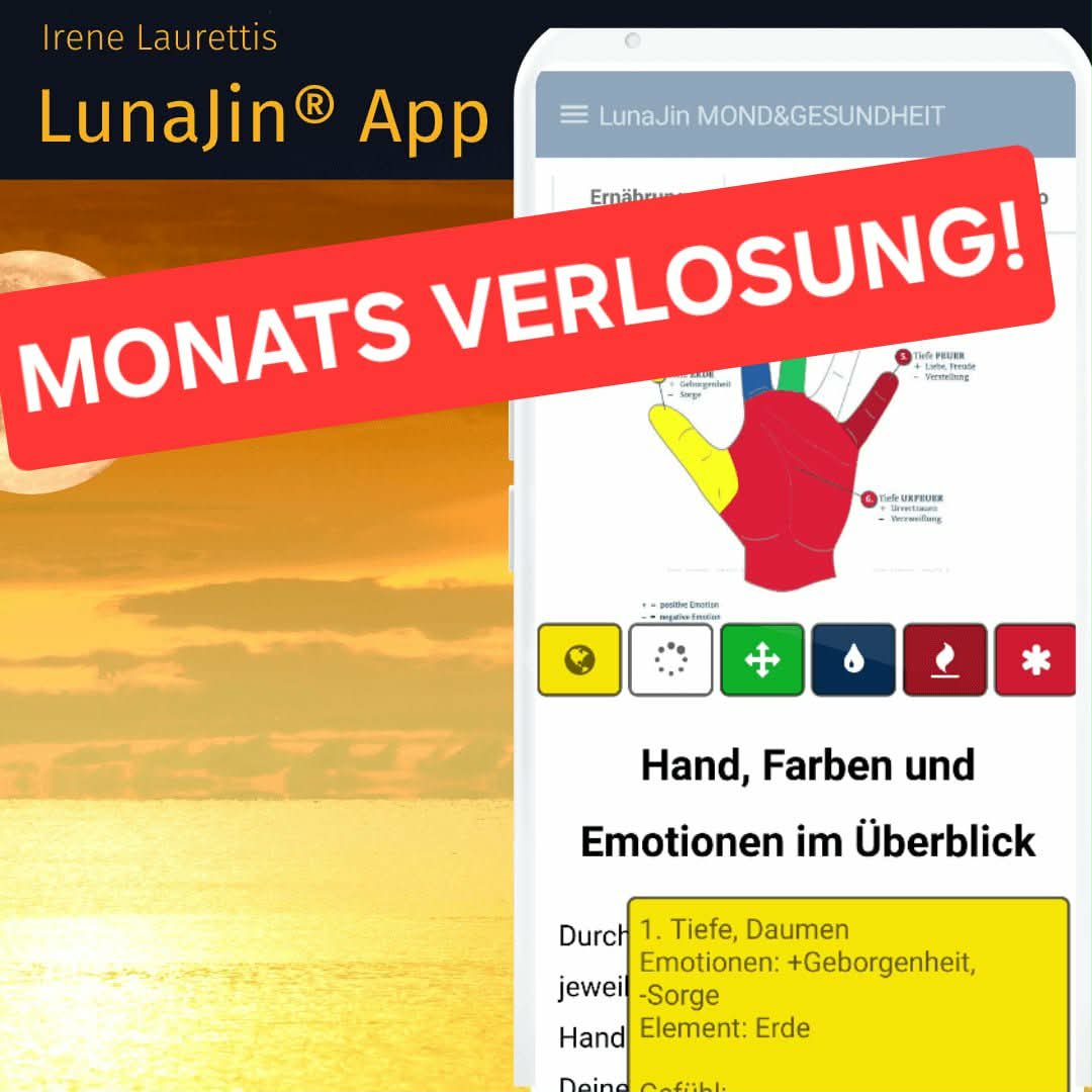 Mehr über den Artikel erfahren MONATS-VERLOSUNG für alle APP – NUTZER LunaJin® Mond&Gesundheit!