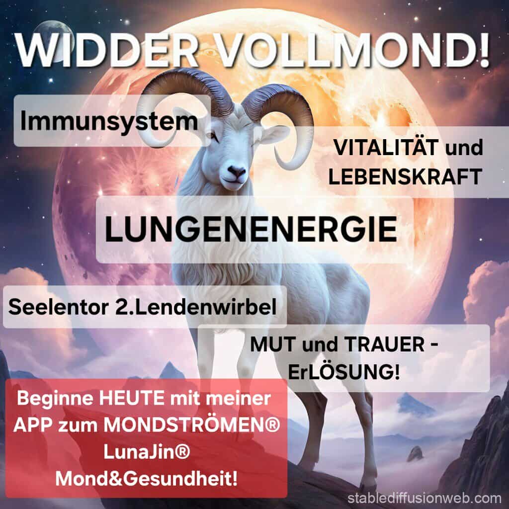 Du betrachtest gerade Der MOND hat das Tor des WIDDERS betreten, wo er am 7. Oktober um 5.47 Uhr auch den VOLLMOND feiern wird!